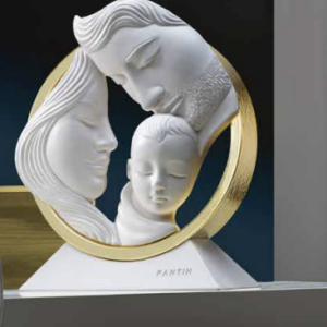 Sacra Famiglia Bianca Con Cerchio Oro Fantin