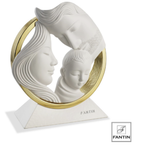 Sacra Famiglia Bianca Con Cerchio Oro Fantin