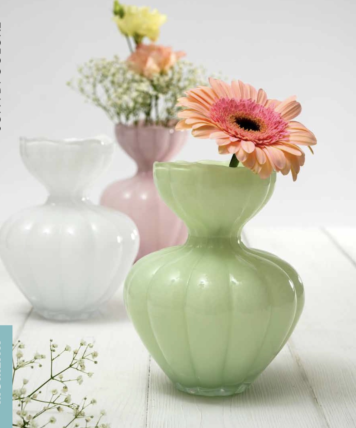 Vaso in vetro verde C4103 Ad Emozioni – idea bomboniera elegante GCN Creative.